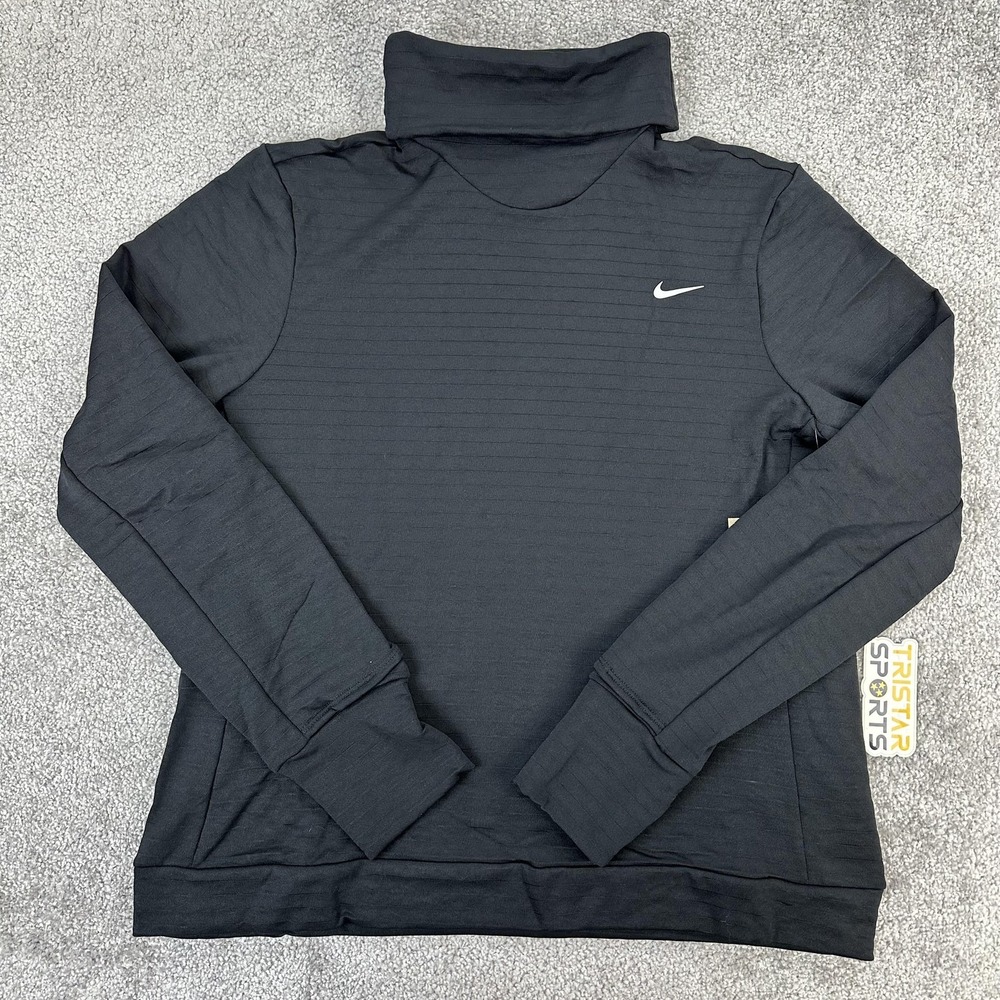 Nike Swift Therma-fit Pullover Womens Large Black Turtleneck Running Top